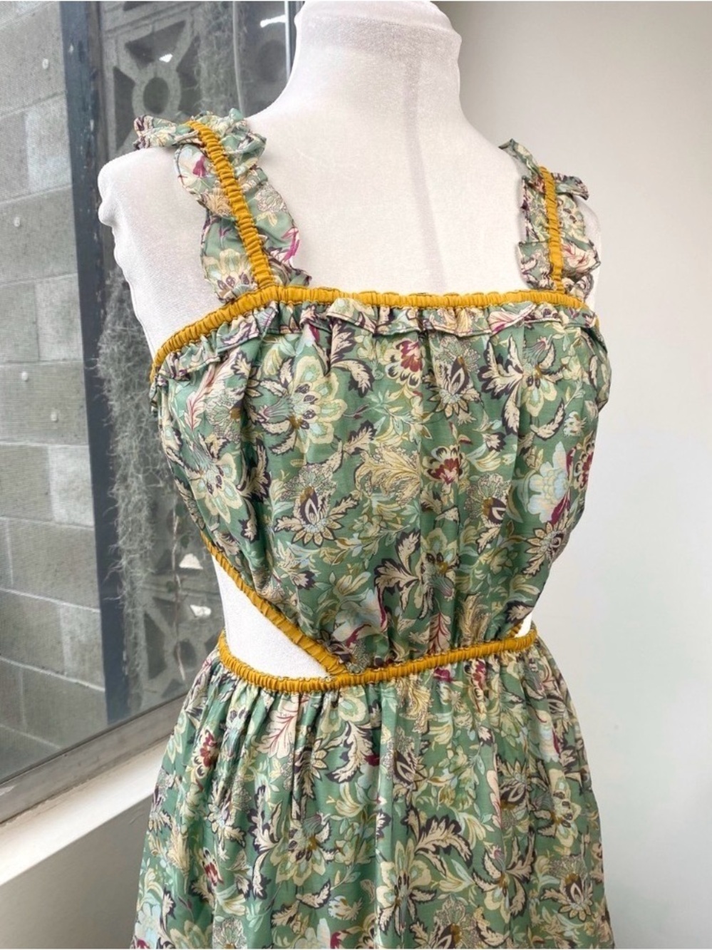 Current Air NWT Floral Cutout Tiered Midi Garden Dress, Size M - Picture 3 of 10